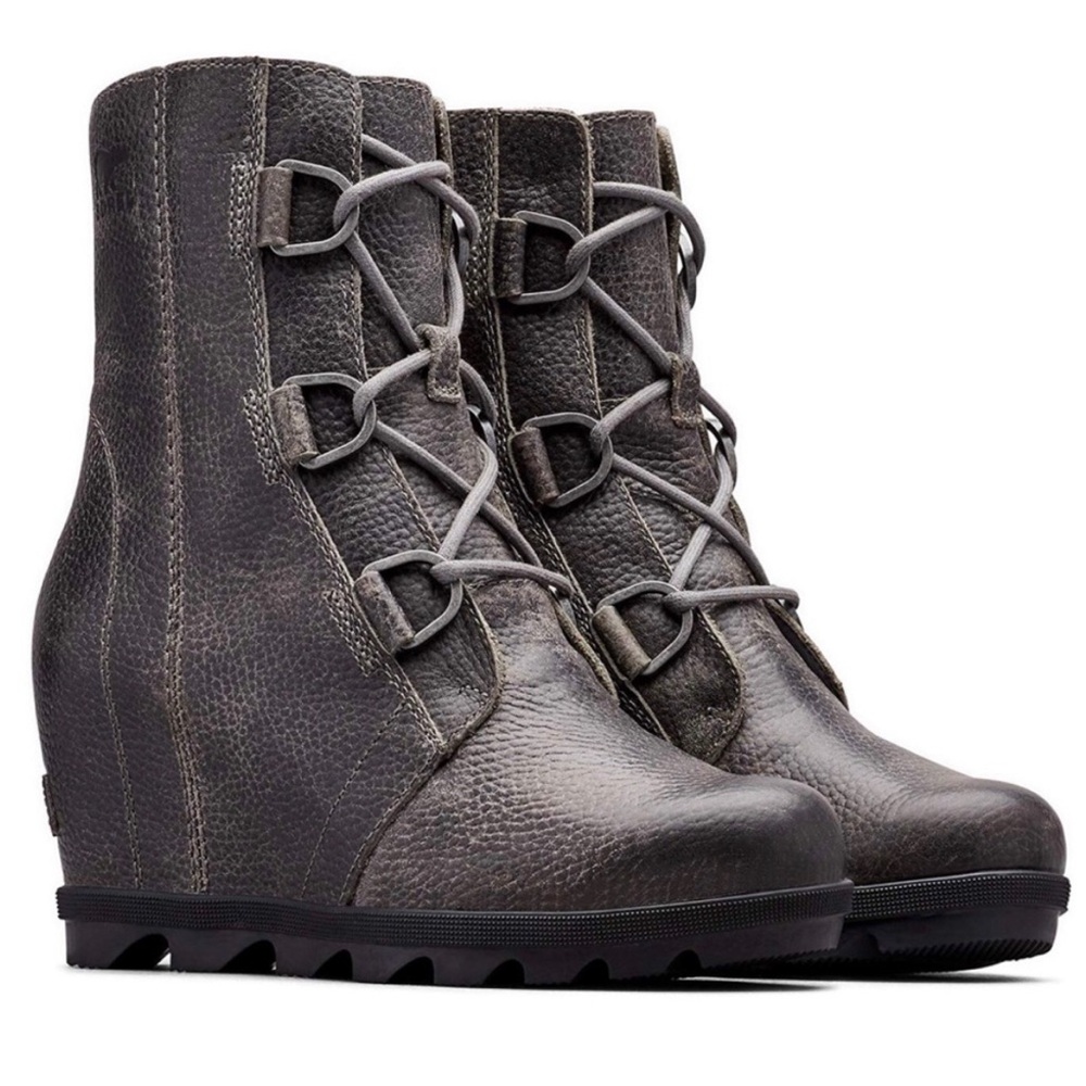 6.5 Sorel Joan of arctic wedge ii in quarry Dark charcoal grey